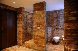 Natural stone in the bathroom interior