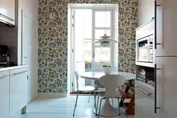 Artex wallpaper in the interior photo kitchen