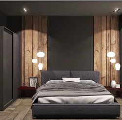 Дизайн спальни коричневый шкаф