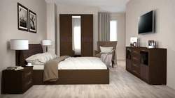Bedroom design brown wardrobe