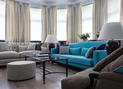 Sofas of different colors in the living room photo