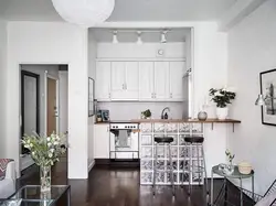 Photo living room with kitchen niche