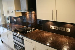 Kitchen brown marble photo