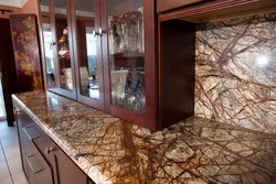 Kitchen brown marble photo