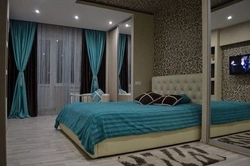 Aquamarine in the bedroom interior