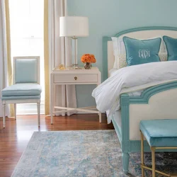 Aquamarine in the bedroom interior