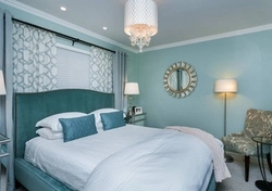 Aquamarine in the bedroom interior