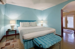 Aquamarine in the bedroom interior