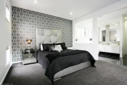 Дизайн спальни черно белая серая
