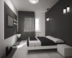 Bedroom design black white gray