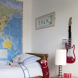 World map in the bedroom photo