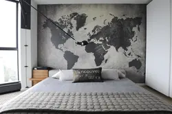 World map in the bedroom photo