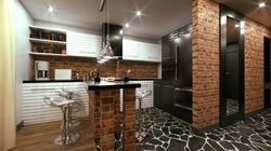 Kitchens in a brick house photo design