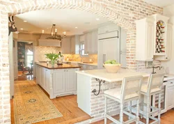 Kitchens in a brick house photo design