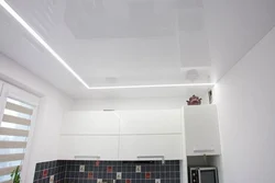 Light lines in the kitchen on the ceiling photo
