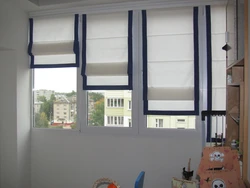 Roman blinds on the loggia photo in the interior