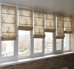 Roman blinds on the loggia photo in the interior