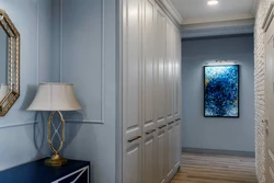 Hallway Interior With Blue Wallpaper