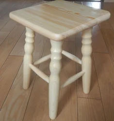 Wooden stools for the kitchen photo