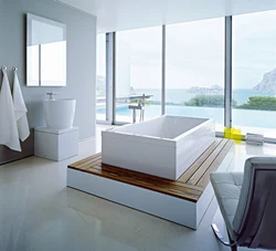 Bathtub in the middle of the room photo