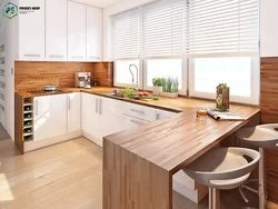Photo of a laminate style kitchen