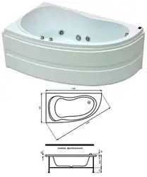 What are the corner sizes of bathtubs? Photos