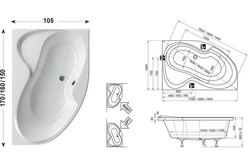 Ванны угловые размеры какие бывают фото