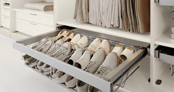 Photo of shoe rack in dressing room