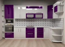 Corner kitchen purple photo