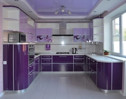 Corner kitchen purple photo