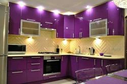 Corner kitchen purple photo