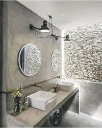 Venetian plaster in the bathroom photo in