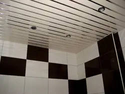 Ceiling Made Of Aluminum Panels In The Bathroom Photo