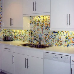 White Mosaic Tiles In The Kitchen Apron Photo