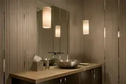 Pendant lamps in the bathroom interior