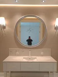 Round Mirror In The Bathroom Photo