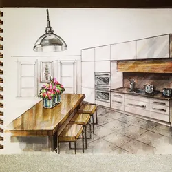Рисованная Кухня Фото