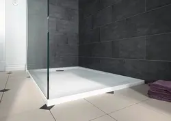 Shower drain in the bathroom photo