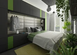 Gray Green Bedroom Interior