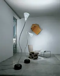 Mətbəx interyerində döşəmə lampaları