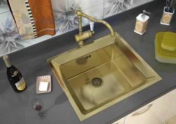 Gold Sink In The Kitchen Photo