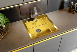 Gold Sink In The Kitchen Photo