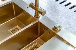 Gold Sink In The Kitchen Photo