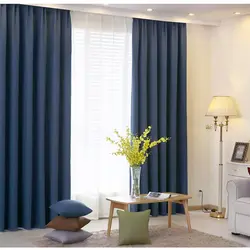 Gray Blue Curtains For The Living Room Photo