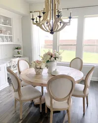 Living Room Interior With Round Table