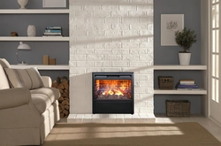 Stove in the interior of a living room in a modern