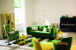 Дизайн Гостиной Зеленый С Желтым