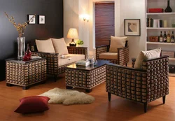 Living room interior rattan