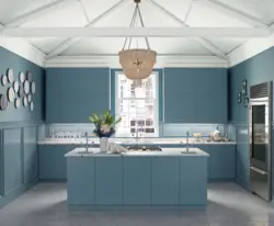 Gray-Blue Color In The Kitchen Interior