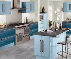 Gray-Blue Color In The Kitchen Interior